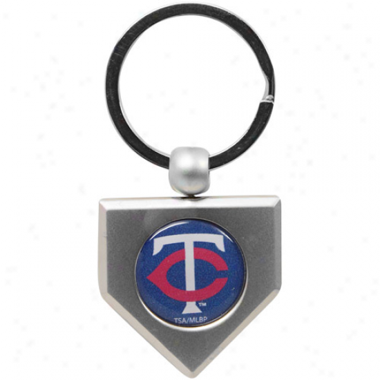 Minnesota Twins Silver Pewter Home Plate Keychain