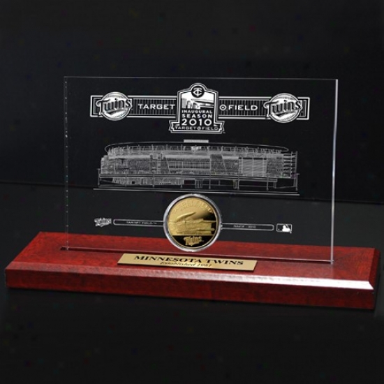 Minnesota Twins Target Field 24kt Gold Etched Acrylic