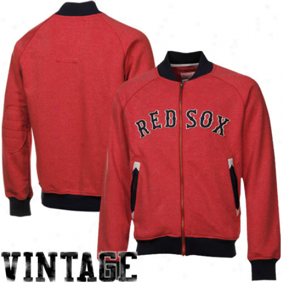 Mitchell & Ness Boston Red Sox Red Intrasquad Coiperstown Full Zip Jacket