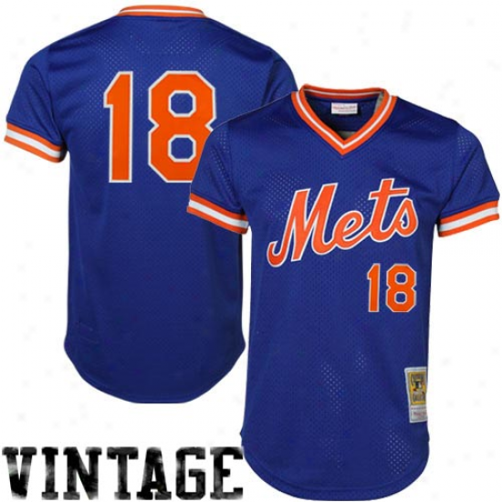 Mitchell & Ness Dwrryl Strawverry Novel York Mets Authentic Throwback Jersey-royal Blue