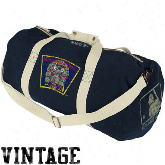 Mitchell & Ness Minnesota Twins Navy Blue Vintage Canvad Duffel Bsg