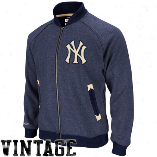 Mitchell & Nexs New York Yankees Navy Blue Intrasquad Cooperstown Full Zip Jacket
