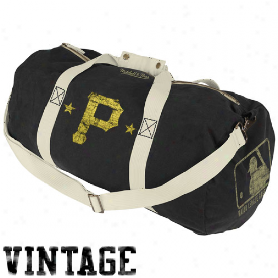 Mitchell & Ness Pittsburgh Pirates Black Vintage Canvas Duffel Bag