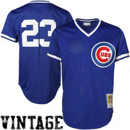 Mitchell & Ness Ryne Sandberg Chicago Cubs Cooperstown Authentic Collection Throwback Replica Jersey - Royal Blue