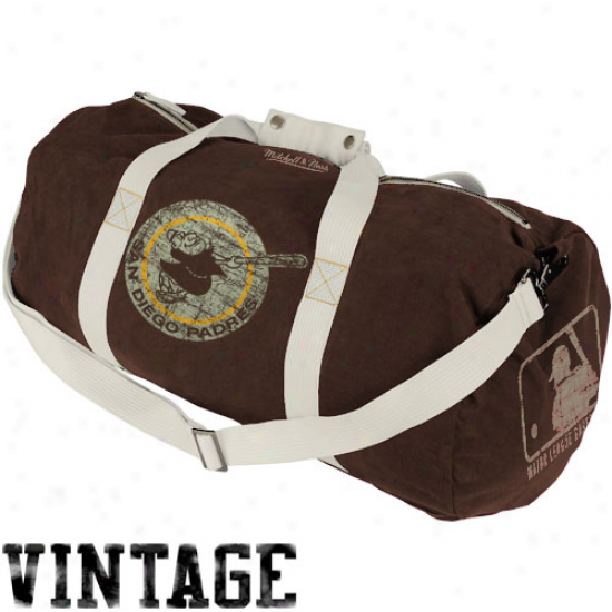 Mitchell & Ness San Diego Padres Brown Vintage Canvas Duffel Bag