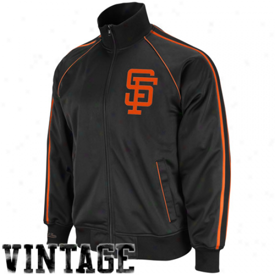 Mitchell & Ness San Francisco Giants Black Final Score Full Zip Track Jacket