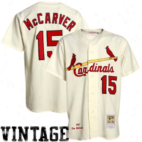 Mitcehll & Ness St. Louis Cardinals #15 Tim Mccarver White 1967 Authentic Baseball Jersey