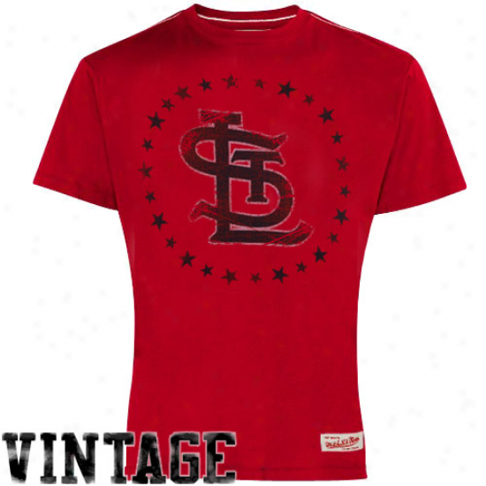 Mltchell & Ness St. Louis Cardinals Red Retro Cooperstown Premium T-shirt-