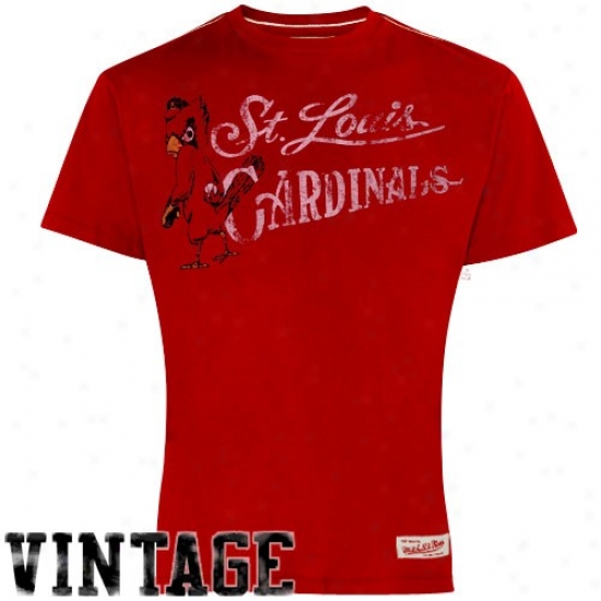 Mitchell & Ness St. Louis Cardinals Red Retro Cooperstown Premium T-shirt