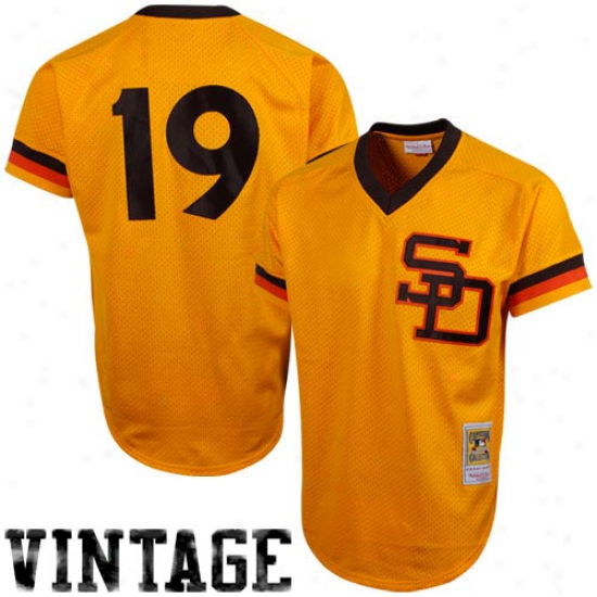 Mitchell & Ness Tony Gwynn San Diego Padres 1982 Authentic Throwback Mesh Batting Practice Jersey - Gold
