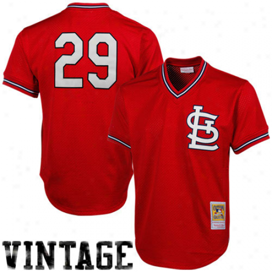 Mitchell & Ness Vince Coleman St. Louis Cardinals 1985 Genuine Throwback Mesh Batting Practice Jersey - Red