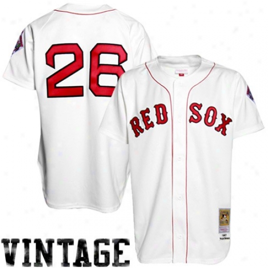 Mitchell & Ness Wade Boggs Boston Rd Sox 1987 Home Cooperstown Authentic Baseball Jersey #26 White