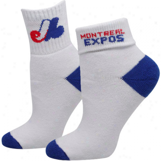 Montreal Expos Women's Roll-down Socks - White