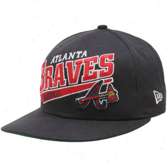 New Epoch Atlanta Braves Black Skew Script Snapback Adjustable Hat