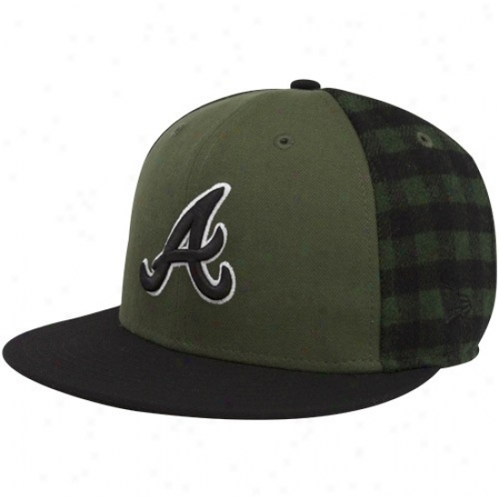 New Era Atlanta Braves Green Poplaid 59fifty Fitted Hat