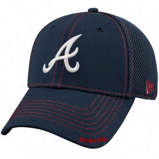 New Era Atlanta Braves Navy Blue Neo 39thirty Stretch Fit Hat