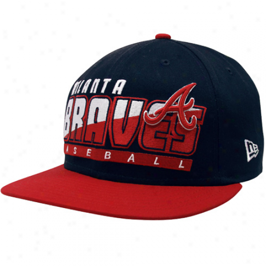 New Era Atlanta Braves Navy Blue-red Slice & Dice Snapback Adjustable Hat