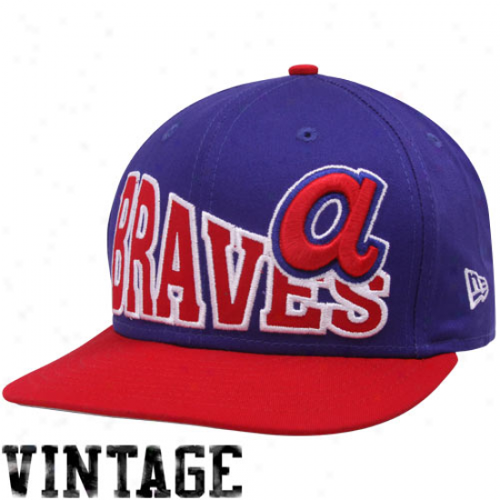 New Era Atlanta Braves Navy Blue-red Stoked Snapback Hat