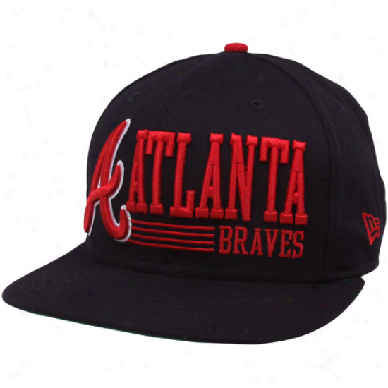 New Era Atlanta Braves Navy Blue Retro Look 9fifty Snapback Adjustable Hat