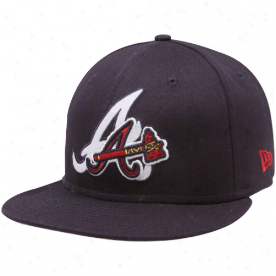 New Era Atlanta Braves Navy Blue Two Fold 9fifty Snapback Adjistable Hat