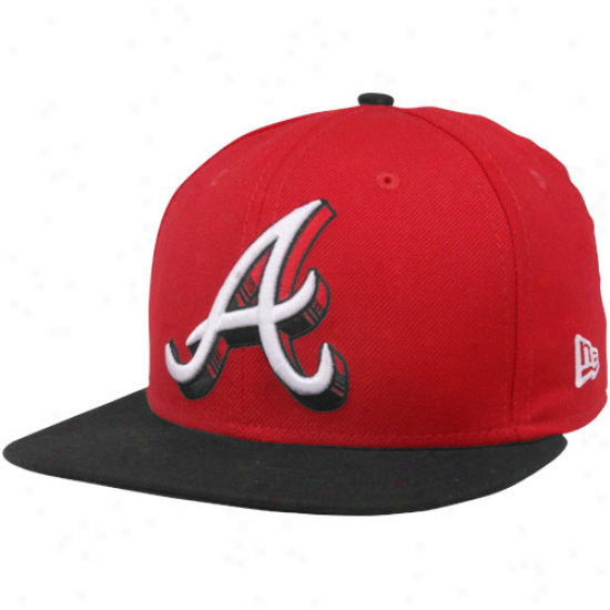 New Era Atlanta Braves Red-black Shadow Logo 59fifty Fitted Hat
