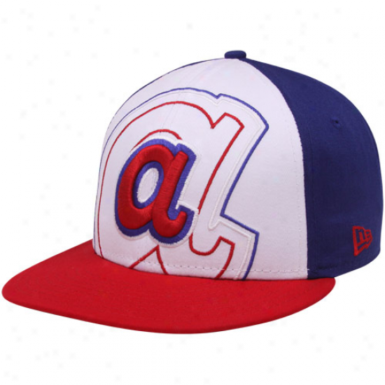 New Era Atlanta Braves Red-white-royal Blue Little Big Pop 9fifty Snapback Adjustable Hat