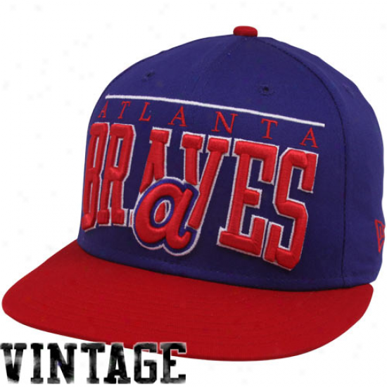 New Era Atlanta Braves Royal Blue 9fifty Vintage Le Arch Snapback Adjustable Hat