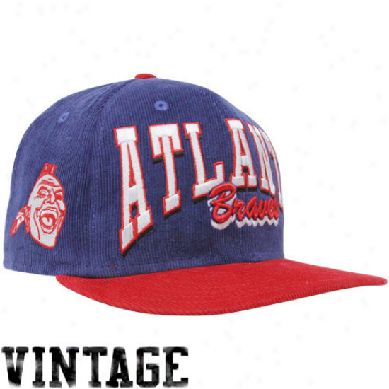 New Era Atlanta Braves Imperial Blue-red 9fifty Corduroy Snapback Adjustable Har