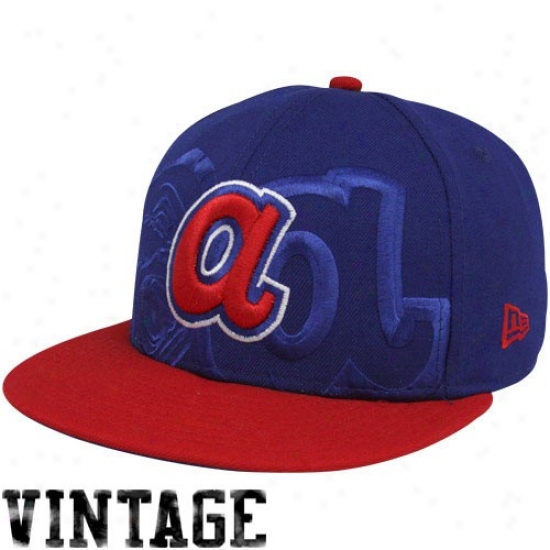 New Era Atlanta Braves Royal Blue-red Big Tonal 59fifty Fitted Hat