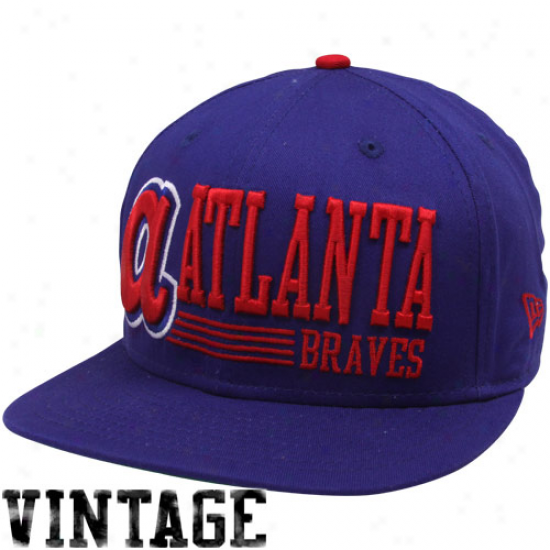 New Era Atlanta Braves Royal Blue Retro Vintage Look 9fifty Snapback Adjustable Hat