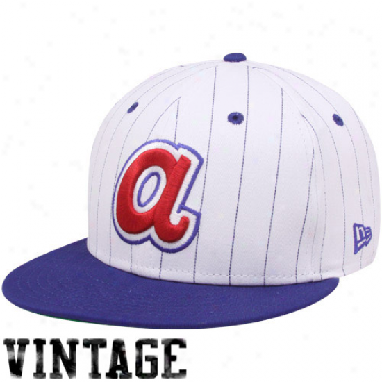 New Era Atlanta Braves White-royal Blue Pinstripe 9fifty Snapback Adjustable Hat