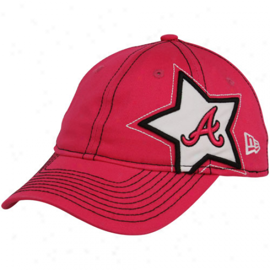 New Era Atlanta Braves Youth Girls Pink Sidsstar Adjustable Hat