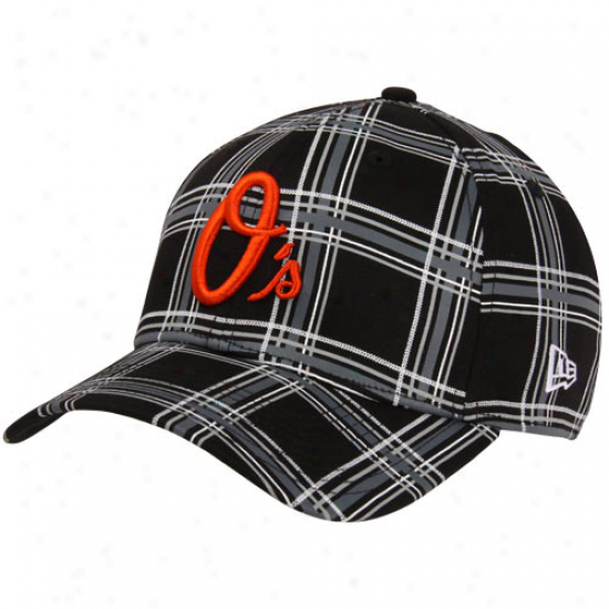 New Era Baltimore Orioles 39thirty The Breaker Plaid Flex Fit Hat - Black