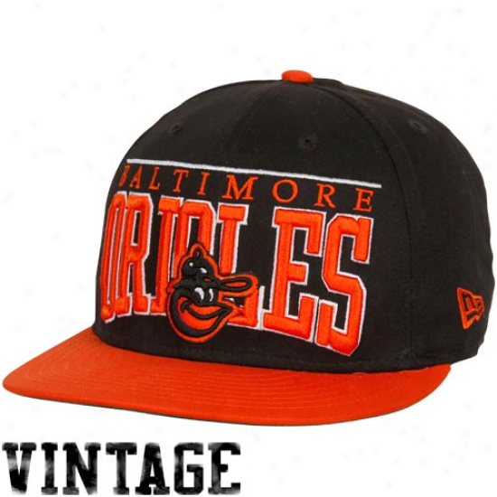 New Era Baltimore Orioles Black 9fifty Vintage Le Arch Snapback Adjustable Hat