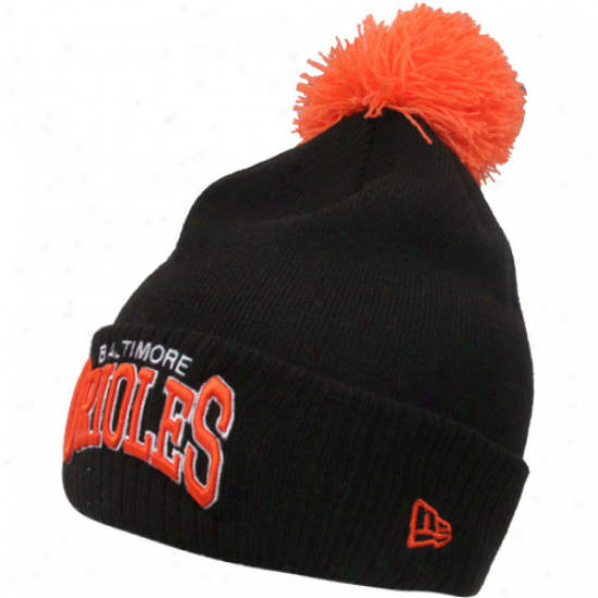 Novel Epoch Baltimore Orioles Black Chalk Up Cuffed Knit Beanie