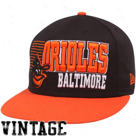 New Era Baltimore Orioles Black-orange 9fifty Borderoine Snapback Adjustable Hat