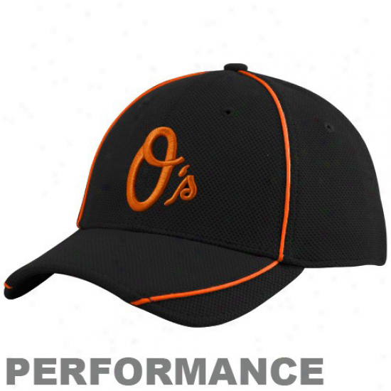 Recent Era Baltimore Orioles Official Ba5ting Practice Flex Fit Performwnce Hat - Blacck