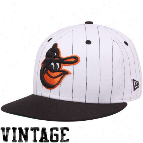 New Era Baltimore Orioles White-black Pinstripe 9fifty Snapback Adjustable Hat