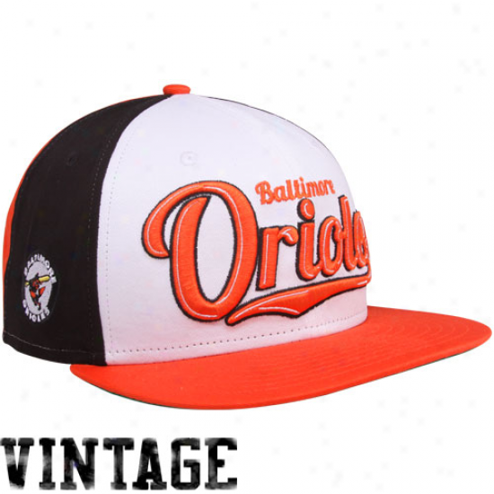 New Era Baltimore Orioles White-orange-black 9fifty Script Wheel Snapback Adjustable Hat