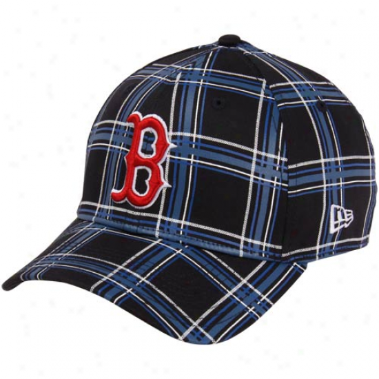 New Point of time Boston Red Sox 39thirty The Breaker Plaid Flex Fit Hat - Navy Blue