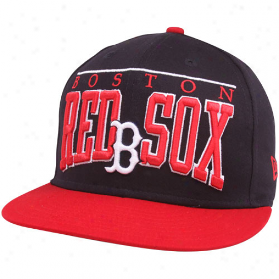 New Era Boston Red Sox Black 9fifty Le Arch Snapback Adjustable Hat