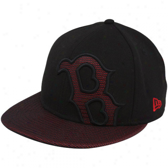 New Epoch Boston Red Sox Black-scarlet Overlay 59fifty Fitted Hat