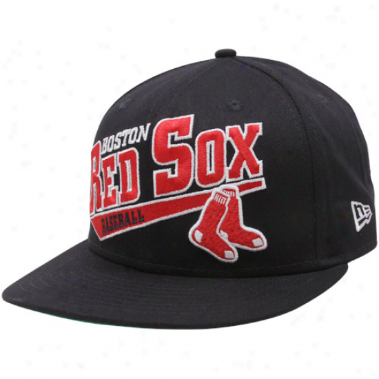 New Era Boston Red Sox Black Skew Script Snapback Adjustable Hat