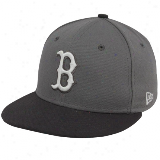 New Era Boston Red Sox Gray Storm Flat Bill Flex Fit Hat