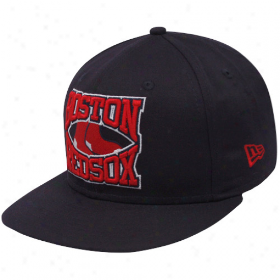 New Era Boston Red Sox Navy Blue 9fifty Diamond Snapback Adjustable Hat