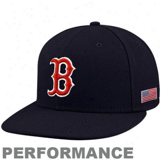 New Era Boston Red Sox Navy Blue On-fielr 59fifty Usa Flag Fitted Performance Hat