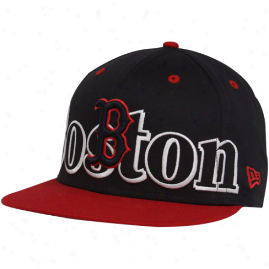 New Era Boston Red Sox Navy Blue-red Big City Punch 9fifty Snapback Adjustable Hat