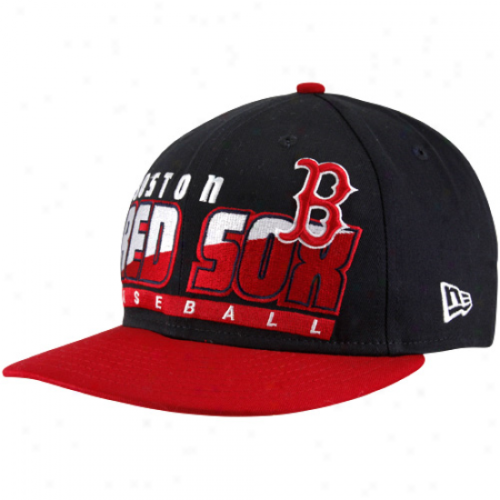 New Era Boston Red Sox Navy Blue-red Slice & Dice Snapback Adjustable Hat