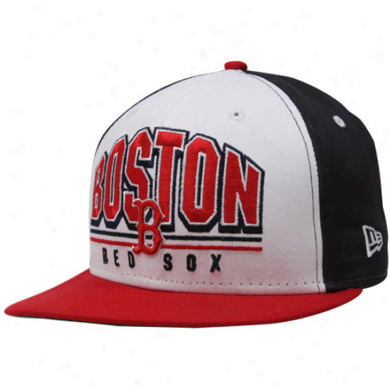 New Era Boston Red Sox Ships Blue-white-red Monolith 9fifty Snapback Adjustable Hat