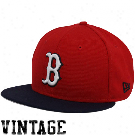 New Era Boston Red oSx Red-navy Blue 1975 Throwback Cooperstown On-field 59fifty Fitted Hat